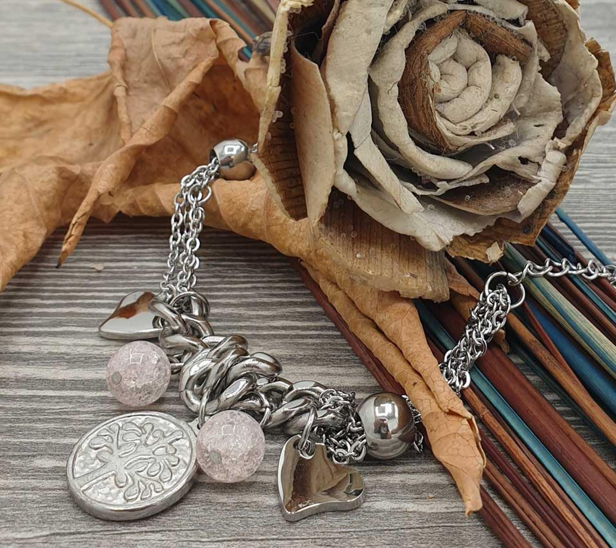 2 Bracciali Donna Elasticizzati In Smalto Grigio E Bianco Con Farfalla, Perline Lucide, Regalo