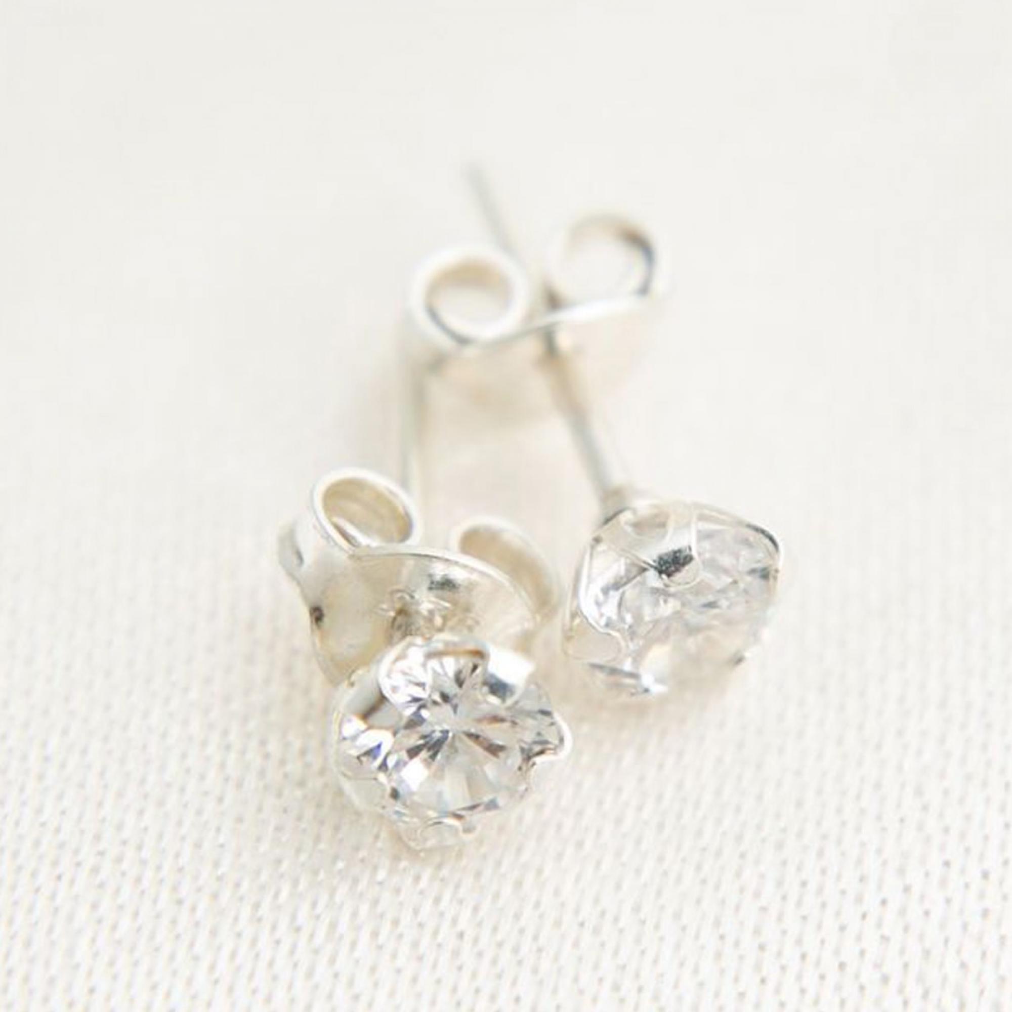 JC Orecchini A Goccia In Argento 925 Con Zircone Danzante – Tecnologia Dancing Stone, Rodiati