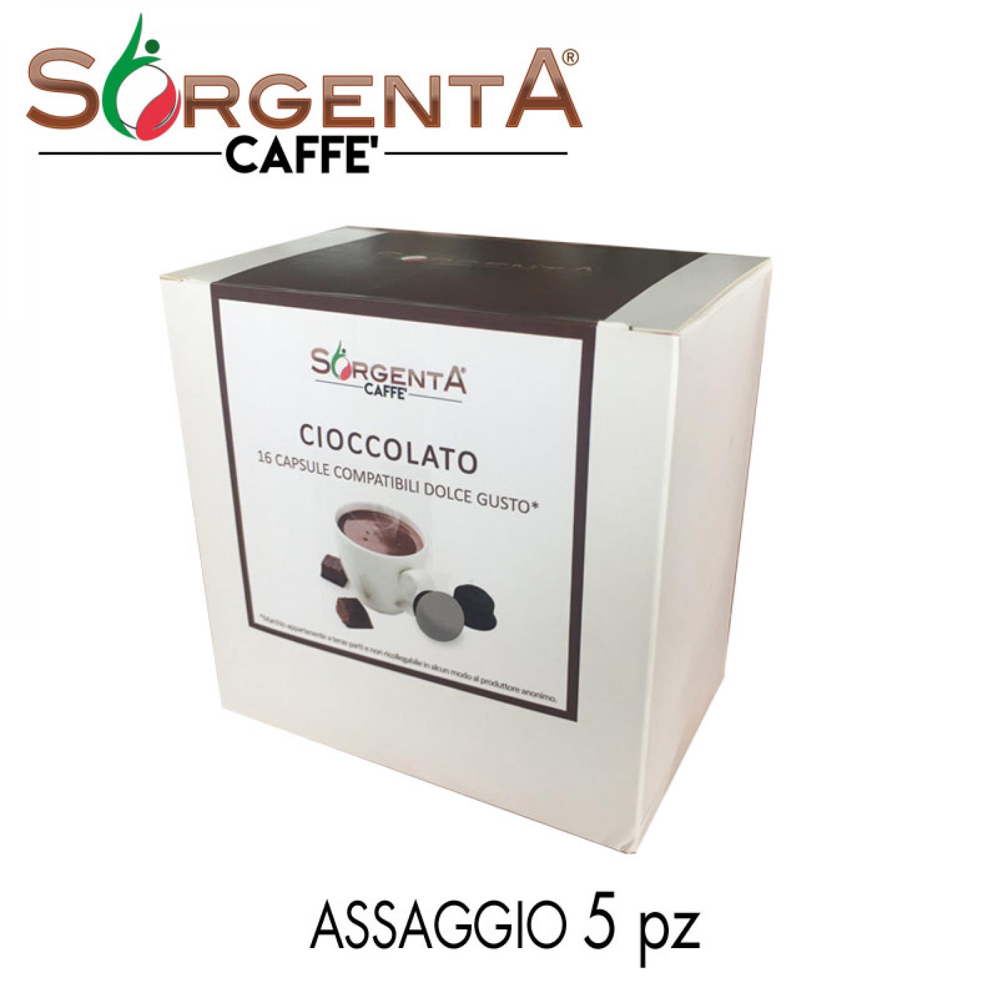 Cioccolato Sorgenta ASSAGGIO 5 capsule compatibili Dolce Gusto